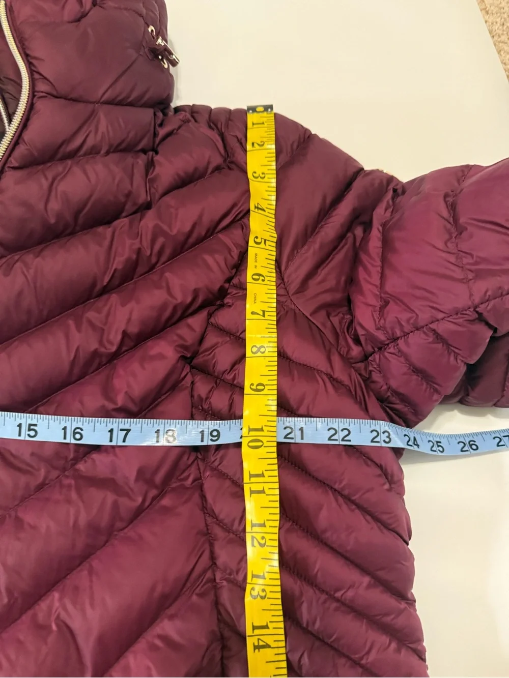 Michael Kors Women's Quilted Packable Puffer Jacket Burgundy size XXLP